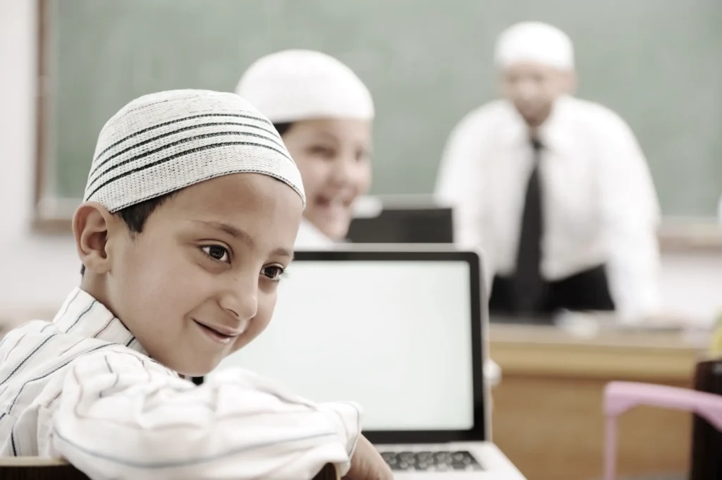 Children learn the Quran in class room
